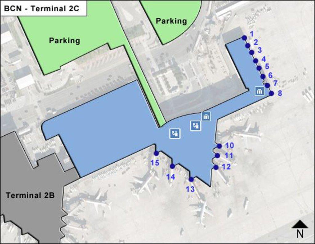 Barcelona terminal mapa 2 Mapa de barcelona terminal 2 (Catalunha