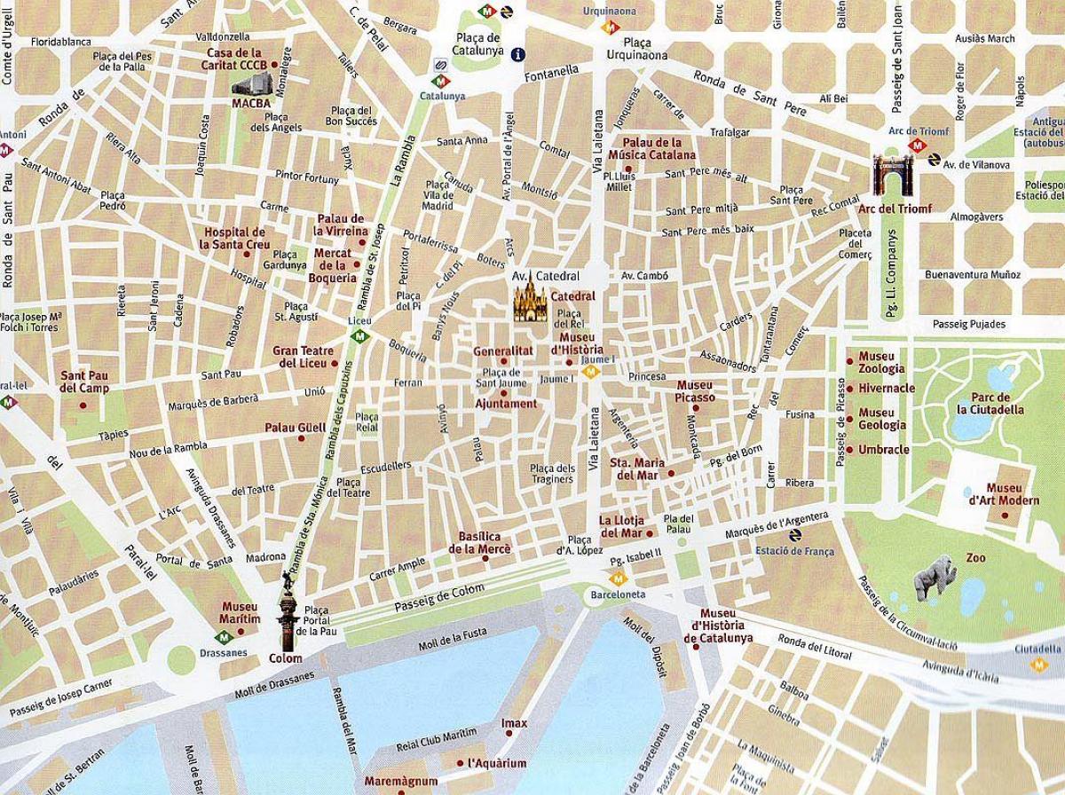 mapa de barcelona, cidade velha
