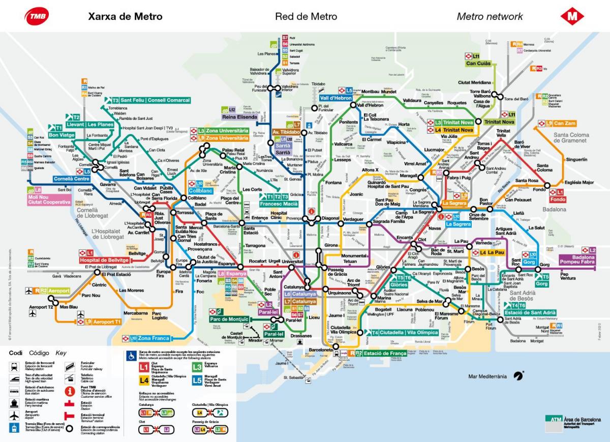 barcelona linha de metro mapa