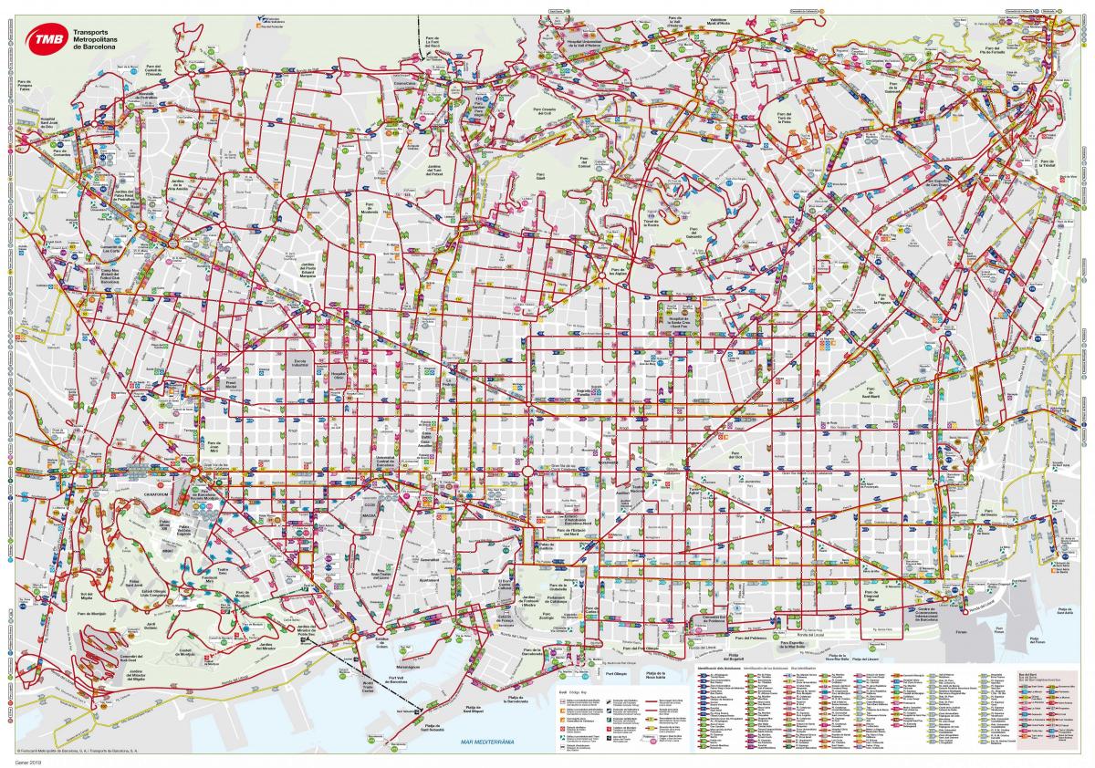 mapa de barcelona linhas de ônibus