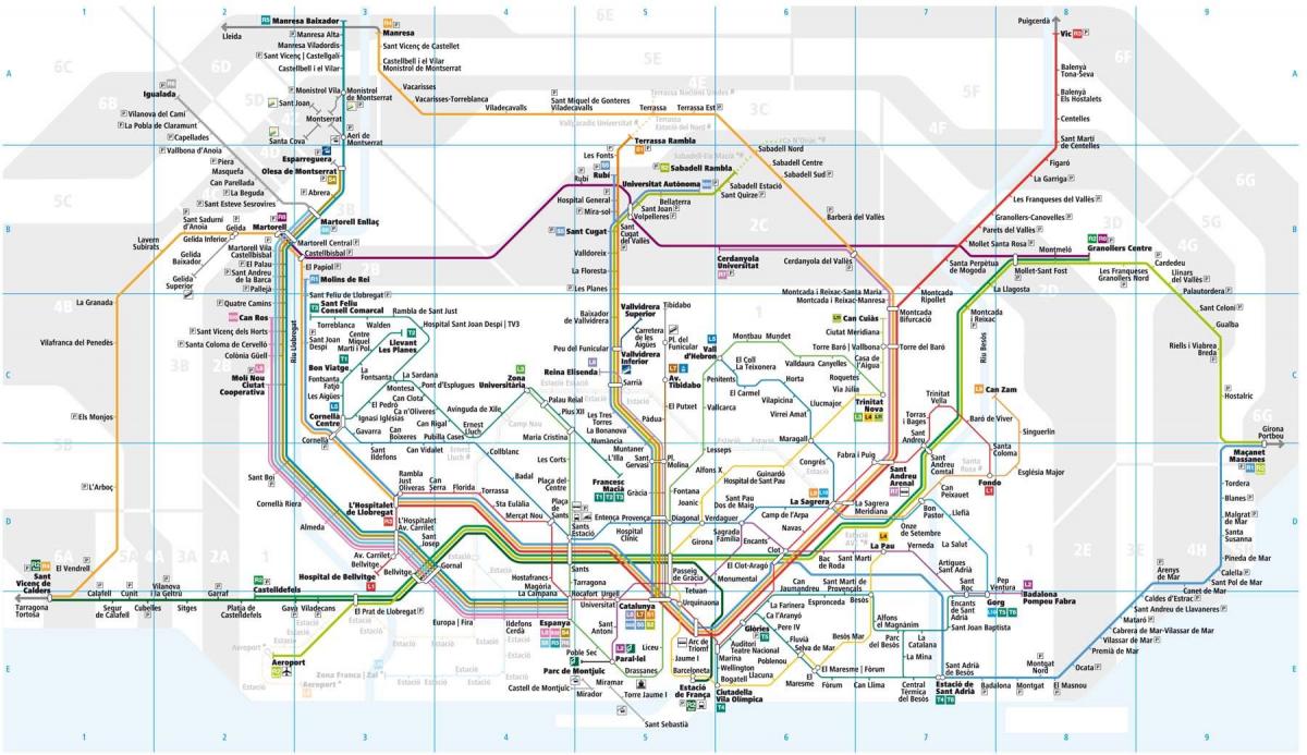 barcelona ferroviária suburbana mapa