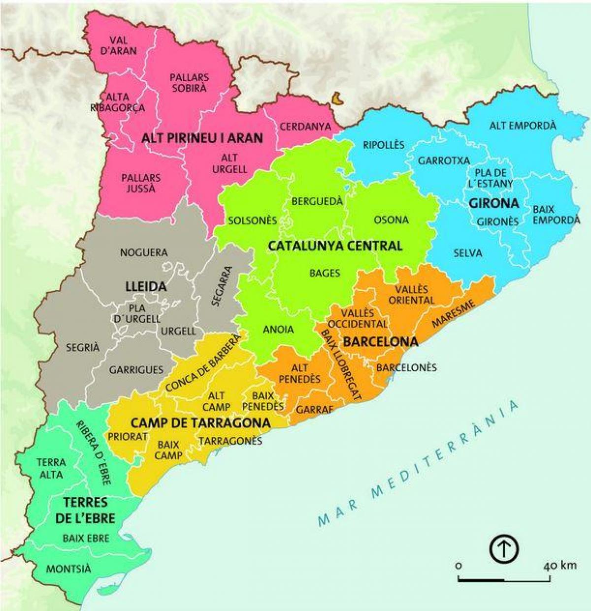 mapa de barcelona região