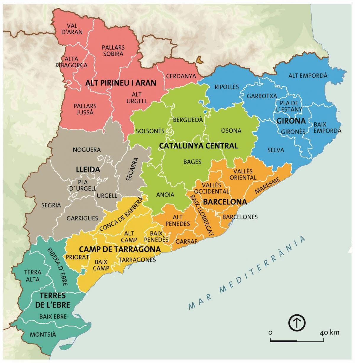 mapa de catalunya, em barcelona