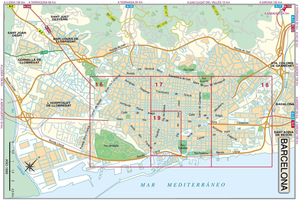 mapa de barcelona estrada