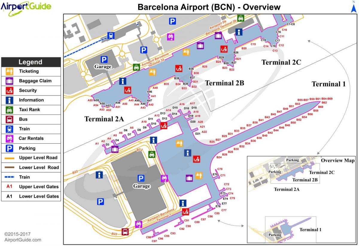 o aeroporto de barcelona t2 mapa