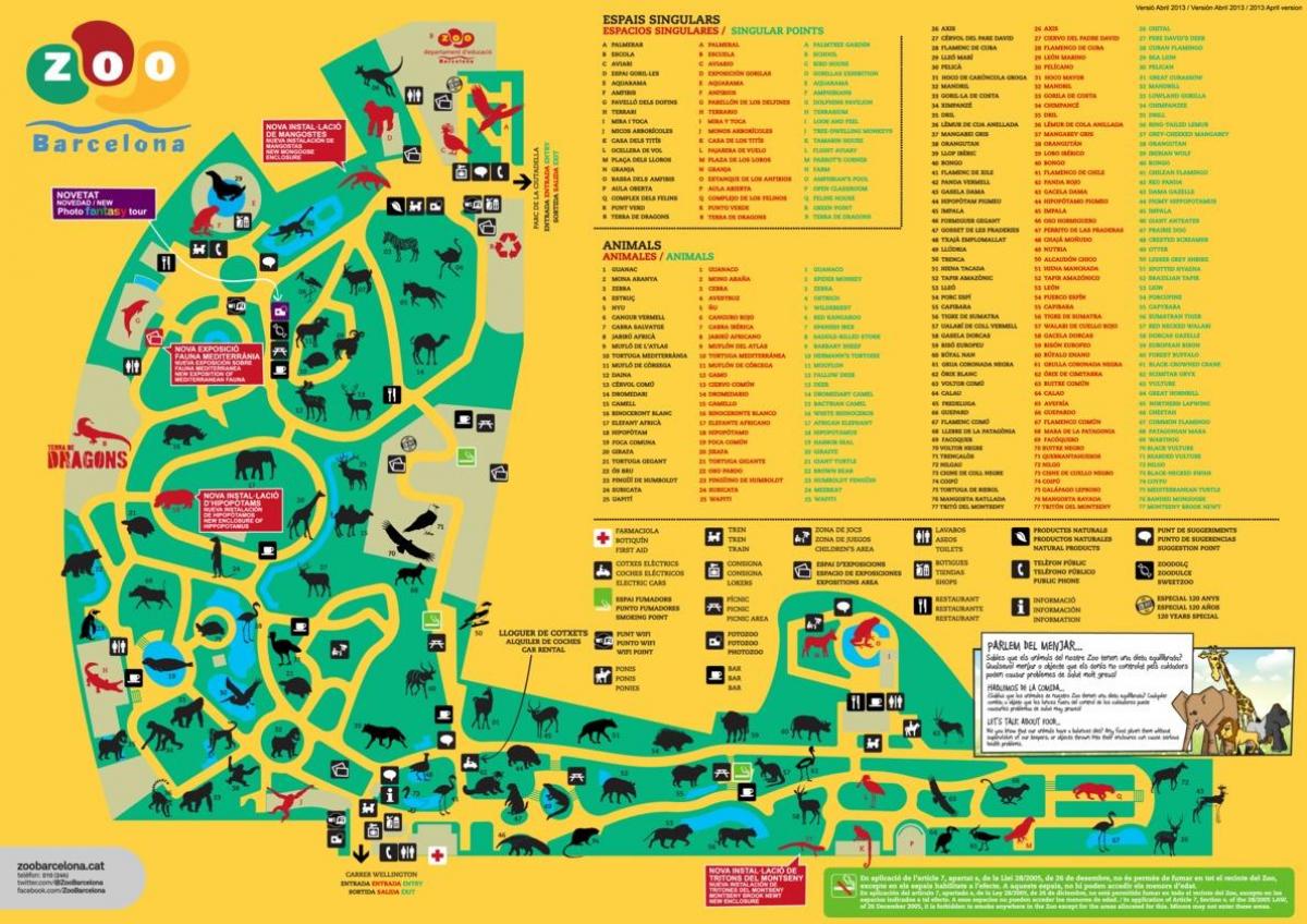 mapa do jardim zoológico de barcelona