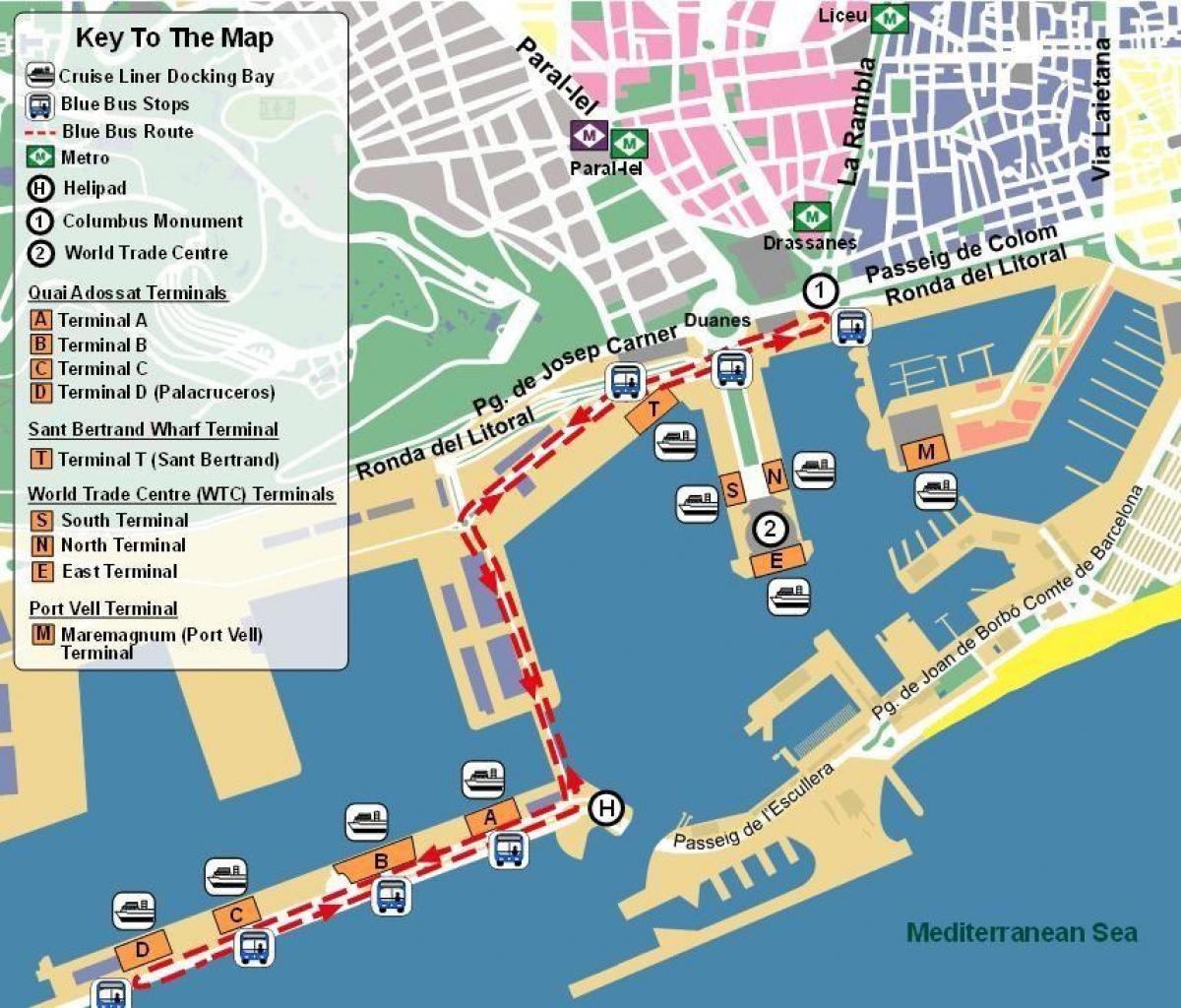mapa do porto de barcelona