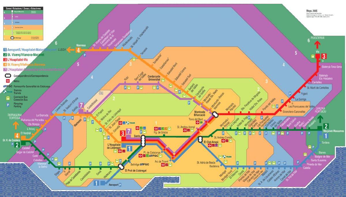 Renfe De Barcelona Mapa De Barcelona Renfe Mapa Catalunha Espanha   Renfe De Barcelona, Mapa De 