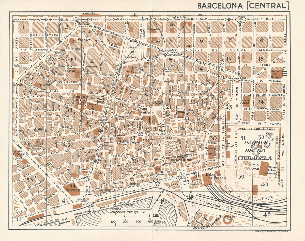 mapa do vintage barcelona