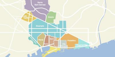 Mapa de barcelona, espanha bairros