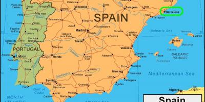 Mapa da espanha e do barcelona
