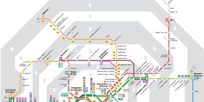 Mapa do metrô de barcelona, com zonas de