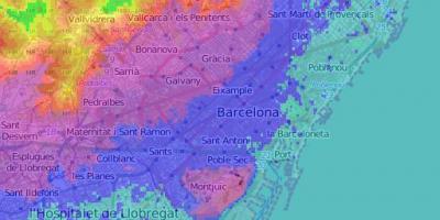 Mapa de barcelona topográfico