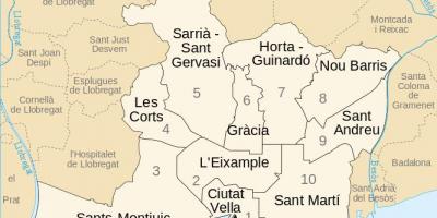 Mapa de barcelona distritos espanha