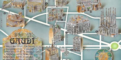 Gaudi mapa de barcelona