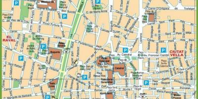 Mapa do centro da cidade de barcelona ruas
