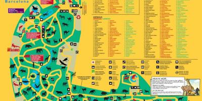 Mapa do jardim zoológico de barcelona